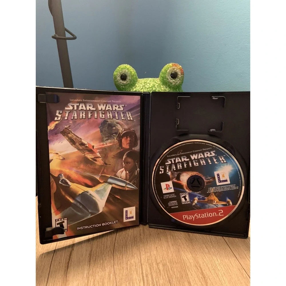 Play Station 2 Star Wars Starfighter PS2 Video Game R2d2 Darth Vader Tie Fighter